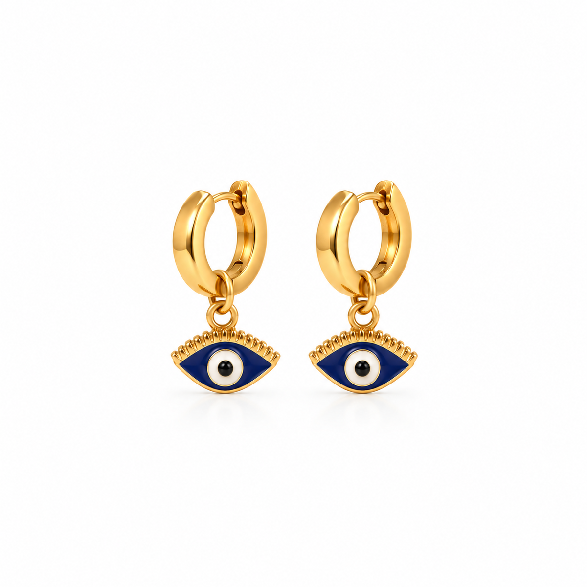 Evil Eye Charm Hoops