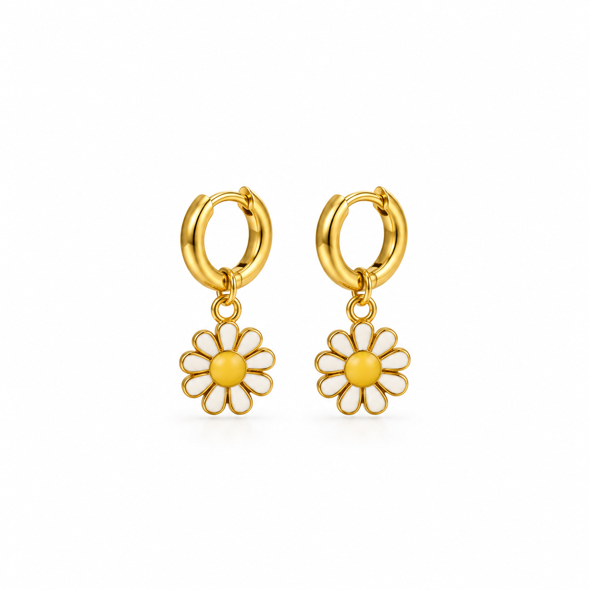 Daisy Charm Hoops